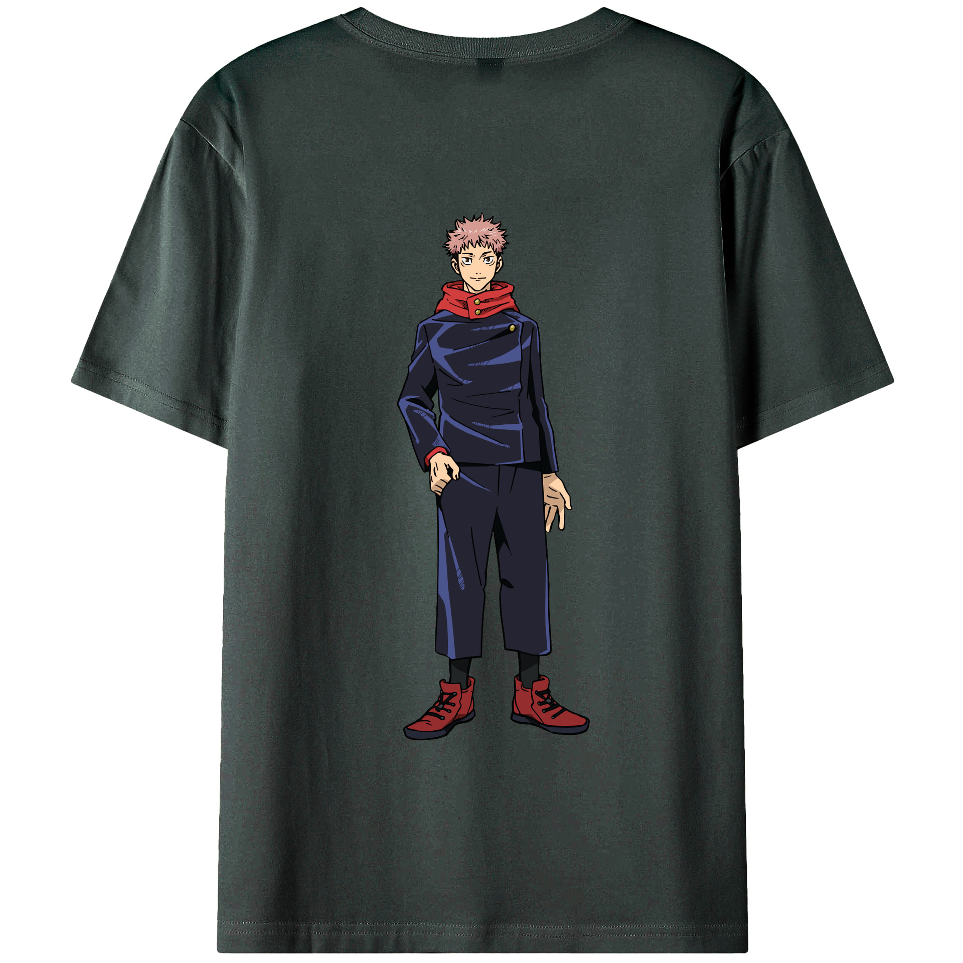 （画像用） 呪術廻戦 Jujutsu Kaisen 綿100％ メンズ半袖Tシャツ（バックプリント） 通気性